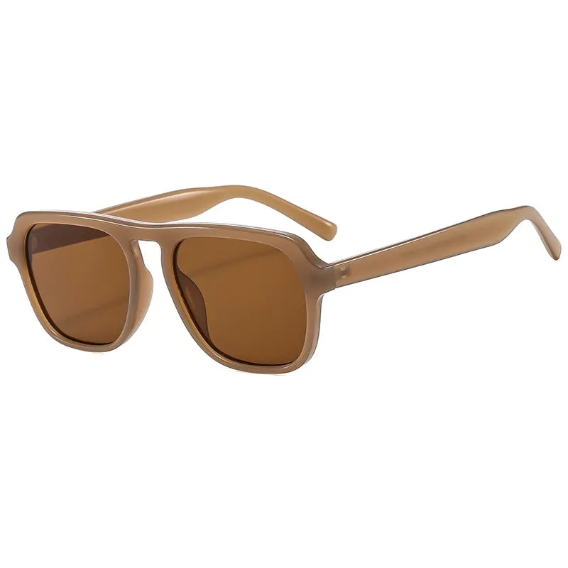 Simple Style Classic Style Solid Color Ac Square Full Frame Women's Sunglasses