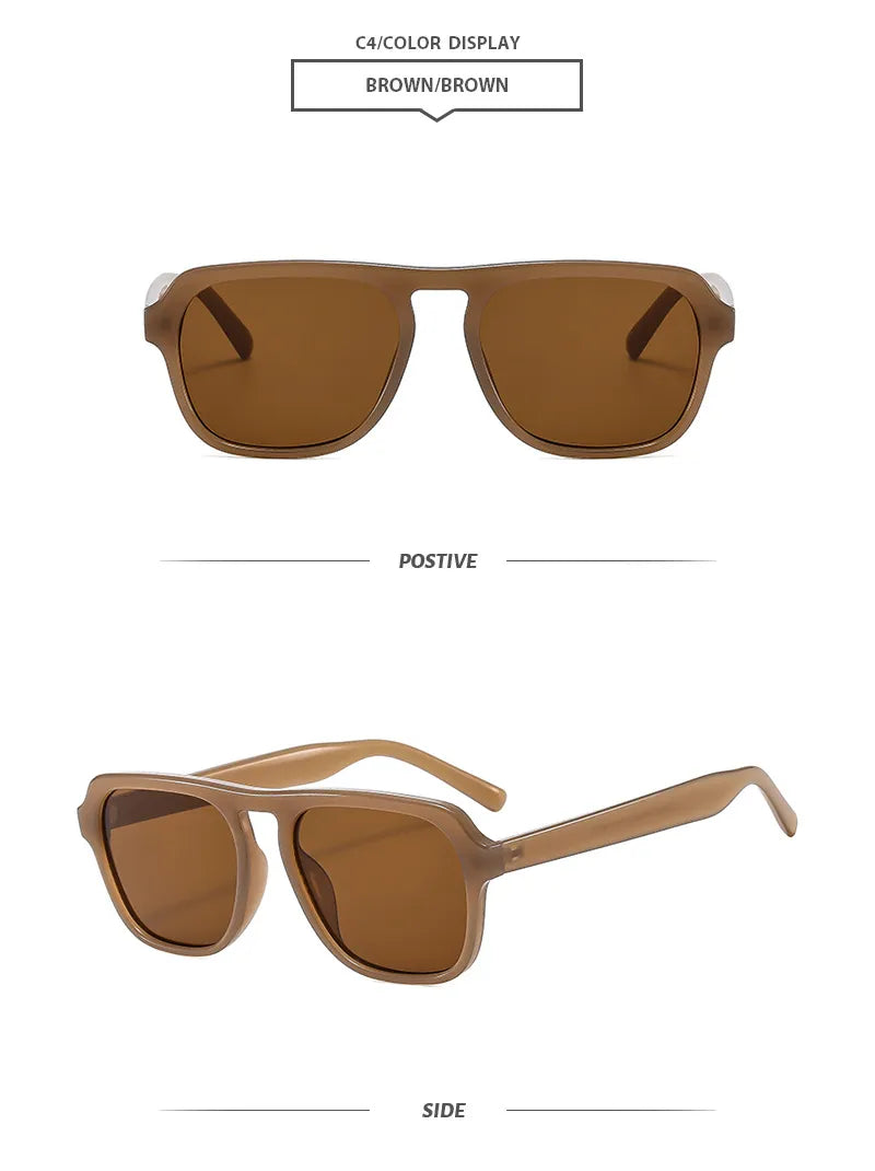 Simple Style Classic Style Solid Color Ac Square Full Frame Women's Sunglasses