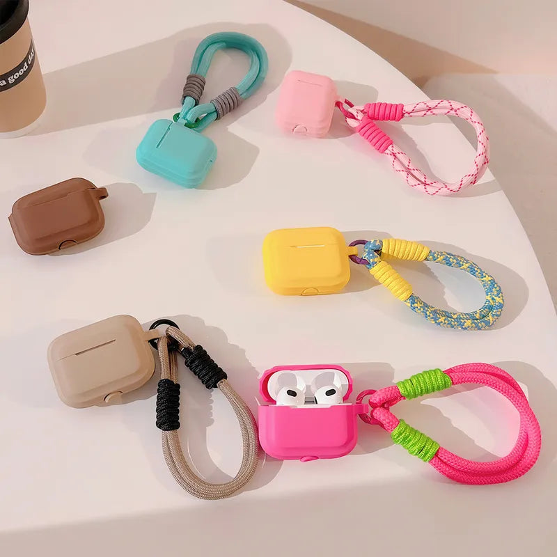 Simple Style Classic Style Solid Color Bluetooth Earbuds Case