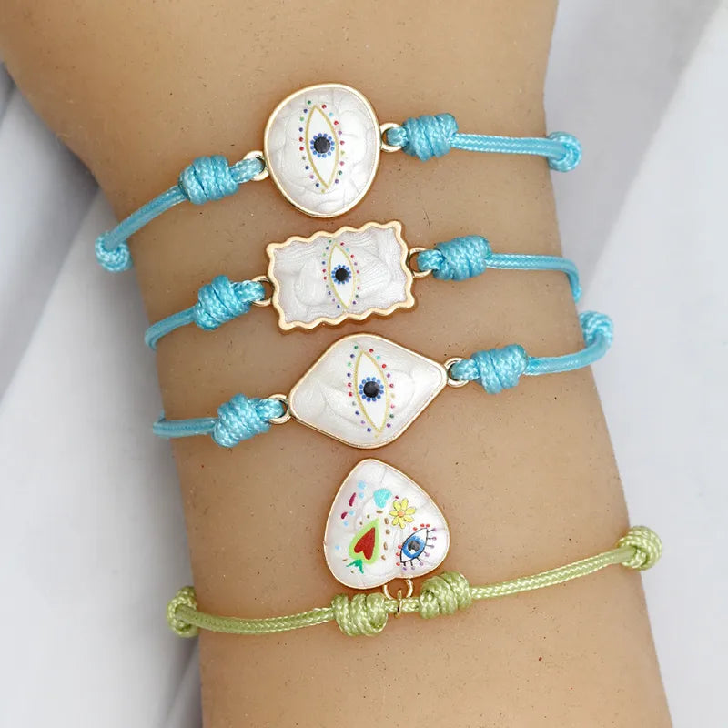 Simple Style Geometric Heart Shape Eye Alloy Wholesale Bracelets