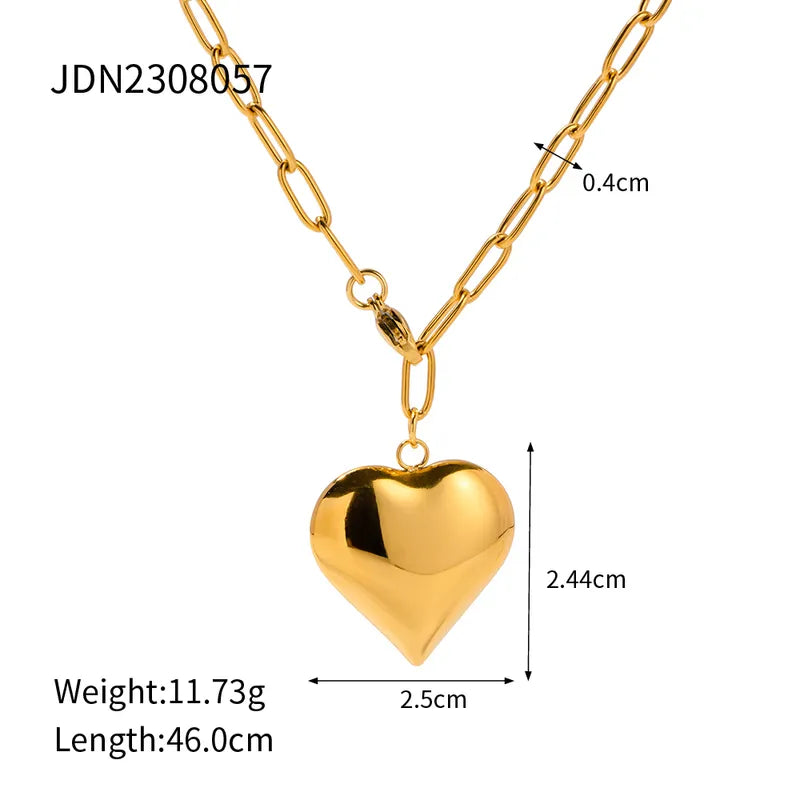 Simple Style Heart Shape Stainless Steel Plating 18k Gold Plated Jewelry Set