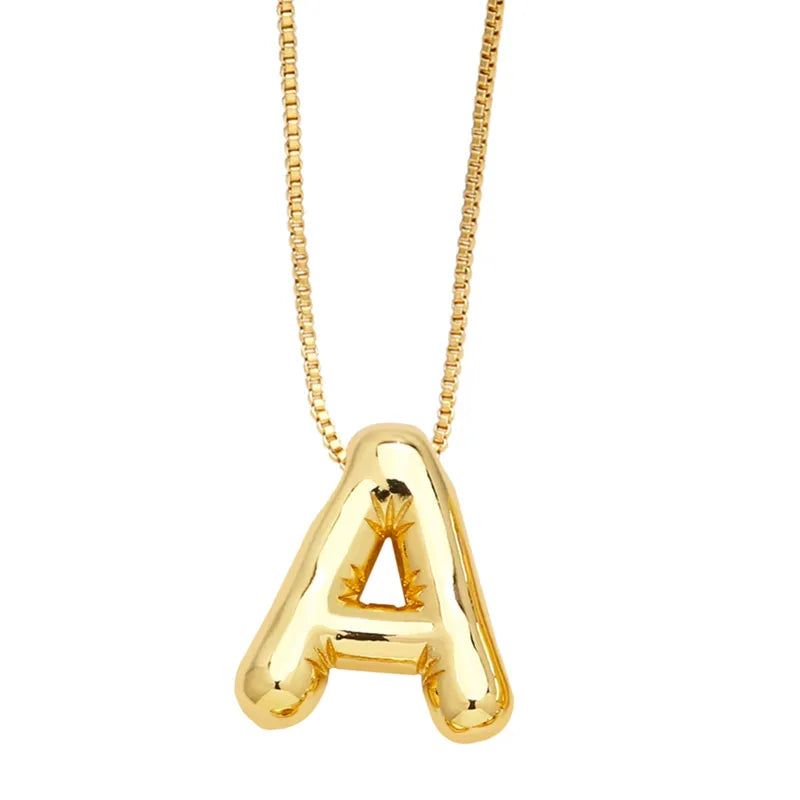 Simple Style Letter Copper Plating 18k Gold Plated Necklace Pendant