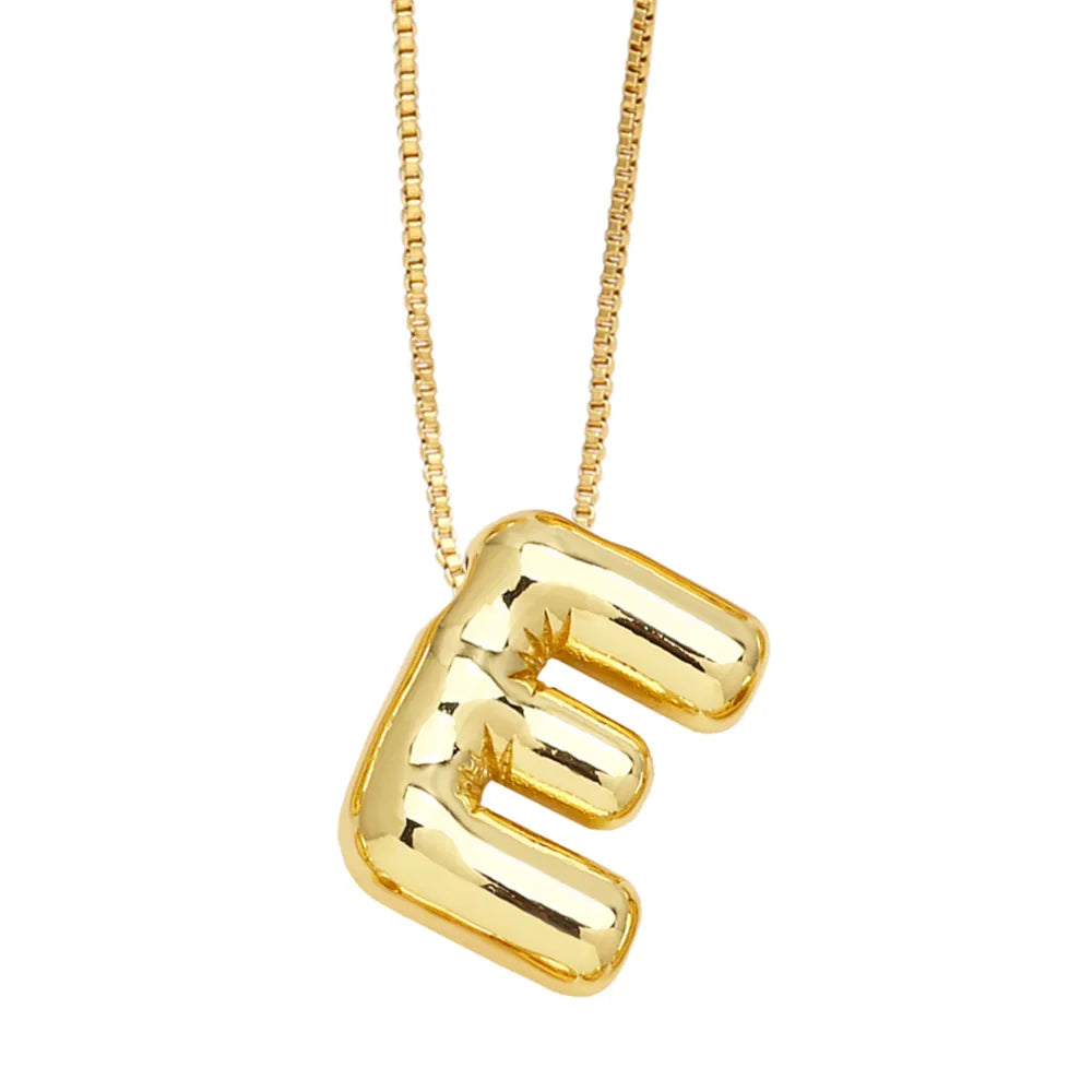 Simple Style Letter Copper Plating 18k Gold Plated Necklace Pendant