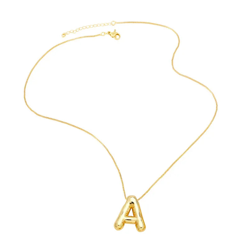 Simple Style Letter Copper Plating 18k Gold Plated Necklace Pendant