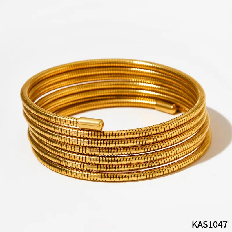 Simple Style Solid Color 304 Stainless Steel 16K Gold Plated White Gold Plated Gold Plated Bangle In Bulk