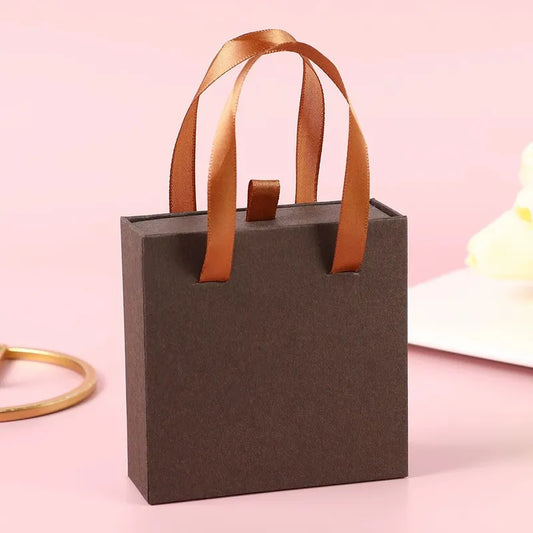 Simple Style Solid Color Paper Jewelry Packaging Bags