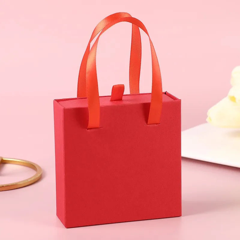 Simple Style Solid Color Paper Jewelry Packaging Bags