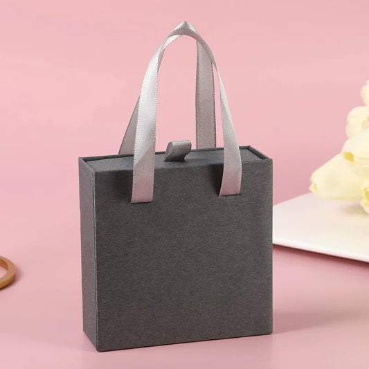 Simple Style Solid Color Paper Jewelry Packaging Bags