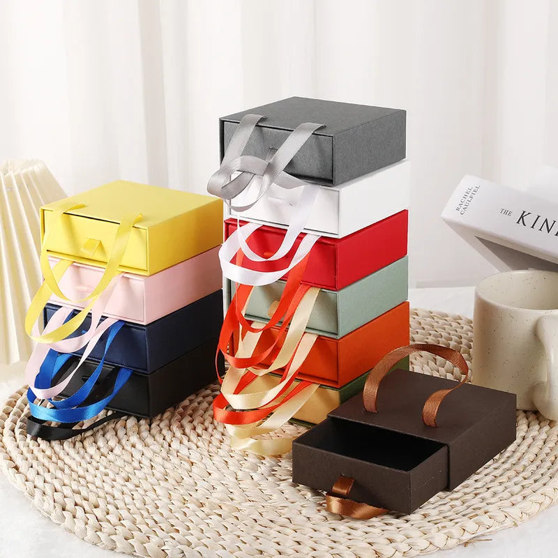 Simple Style Solid Color Paper Jewelry Packaging Bags