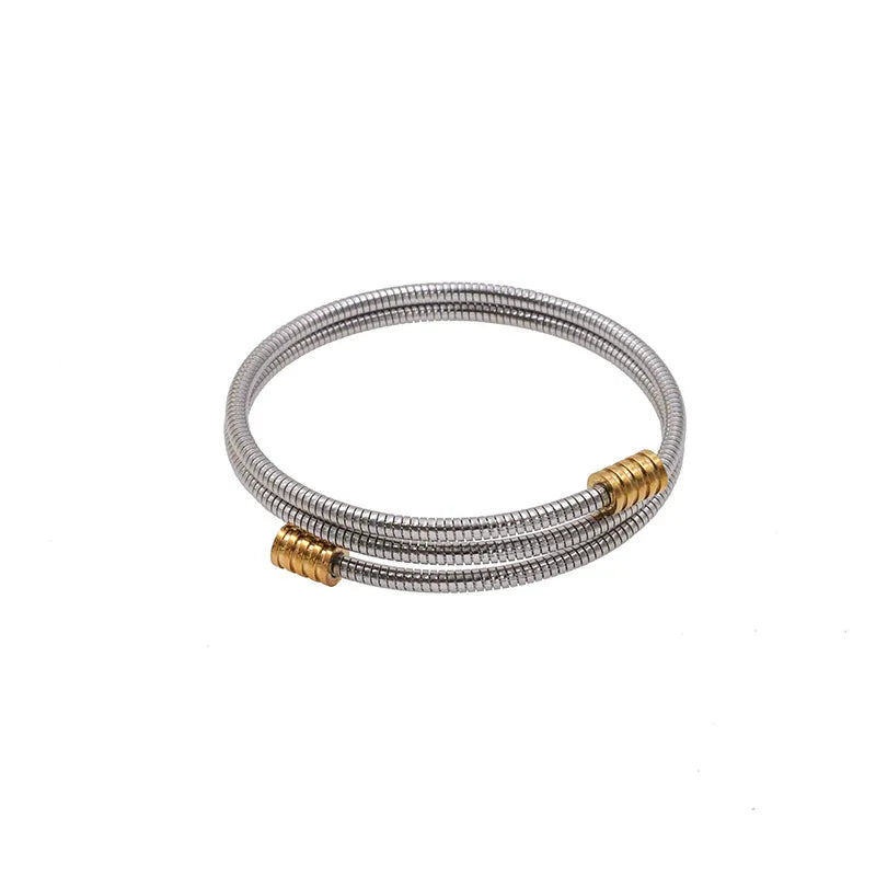 Simple Style Solid Color Titanium Steel Bangle In Bulk