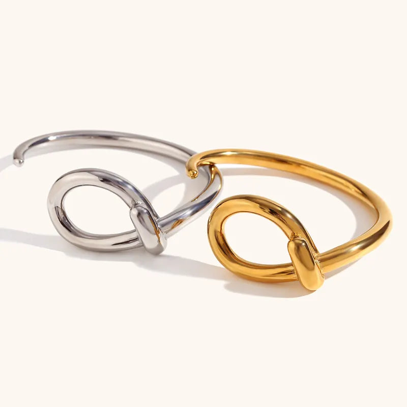 Stainless Steel 18K Gold Plated Casual Simple Style Geometric Bangle