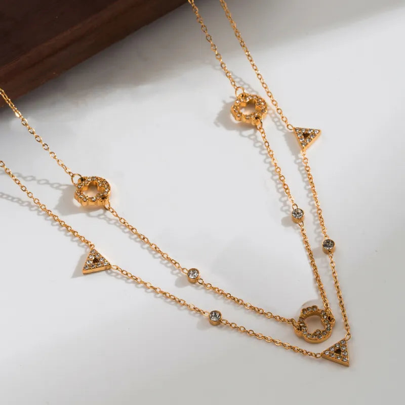 18K Gold Plated Casual Simple Style Plating Inlay Flower Zircon Pendant Necklace