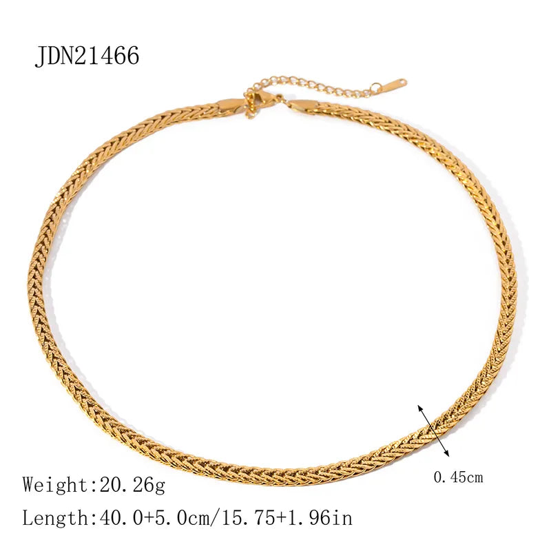 Stainless Steel 18K Gold Plated Simple Style Classic Style Solid Color Plating Necklace