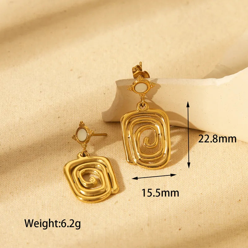 Stainless Steel 18K Gold Plating Irregular Round Design Sense Earrings