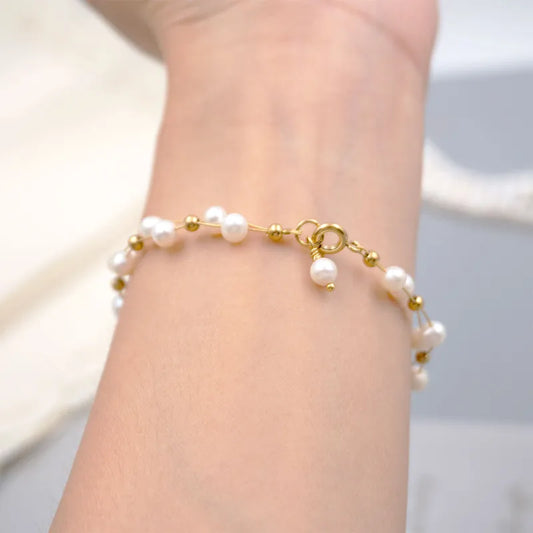 Style Xiaohongshu Women's Freshwater Pearl Bracelet Hand-Woven Lobster Buckle Elegant Bracelet Girlfriend Gifts