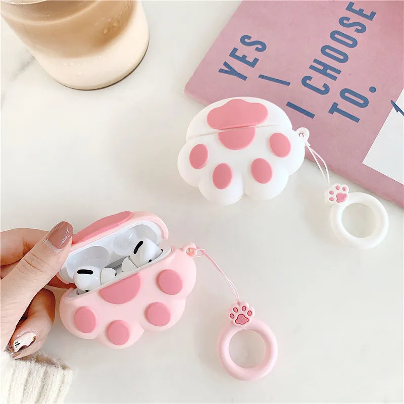 Three-dimensional Cartoon Cat Claw For Airpods Pro3 Generation Airpods1/2 Generation Footprints Headset Protective Cover