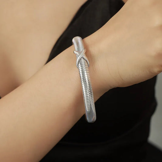 Titanium Steel Casual Simple Style Geometric Plating Bangle