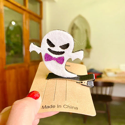 Unisex Cute Funny Pumpkin Bat Ghost Cloth Hair Clip