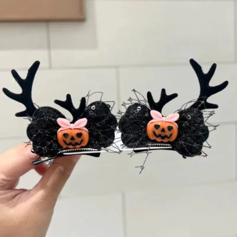 Unisex Retro Pumpkin Skull Ghost Plastic Hair Clip