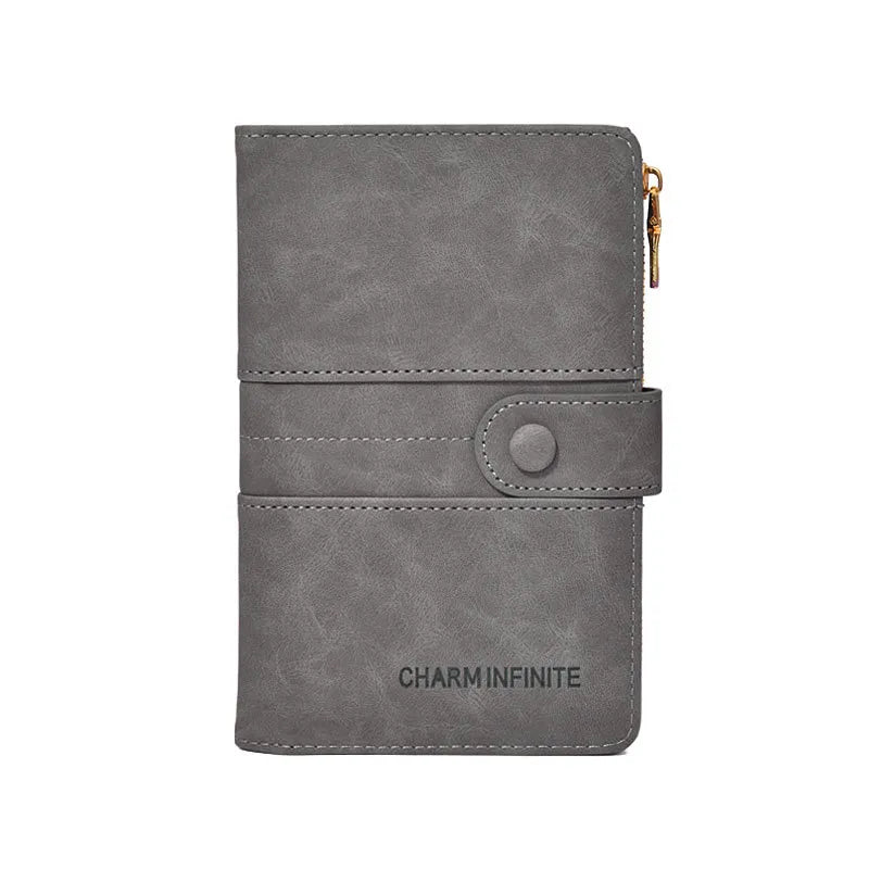 Unisex Solid Color Pu Leather Zipper Wallets