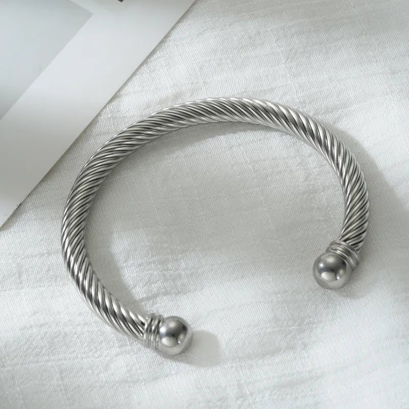 Vintage Style C Shape 201 Stainless Steel Bangle In Bulk