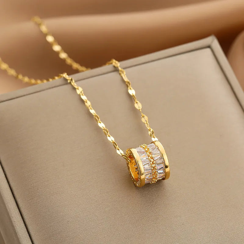 Fashion Shell Elk 304 Stainless Steel  18K Gold Plated White-Plated Necklace