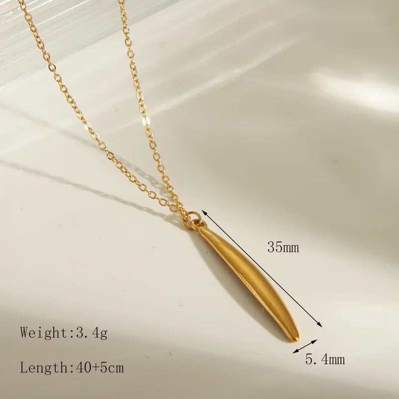 Wholesale Jewelry Basic Classic Style Solid Color 304 Stainless Steel 18K Gold Plated Pendant Necklace