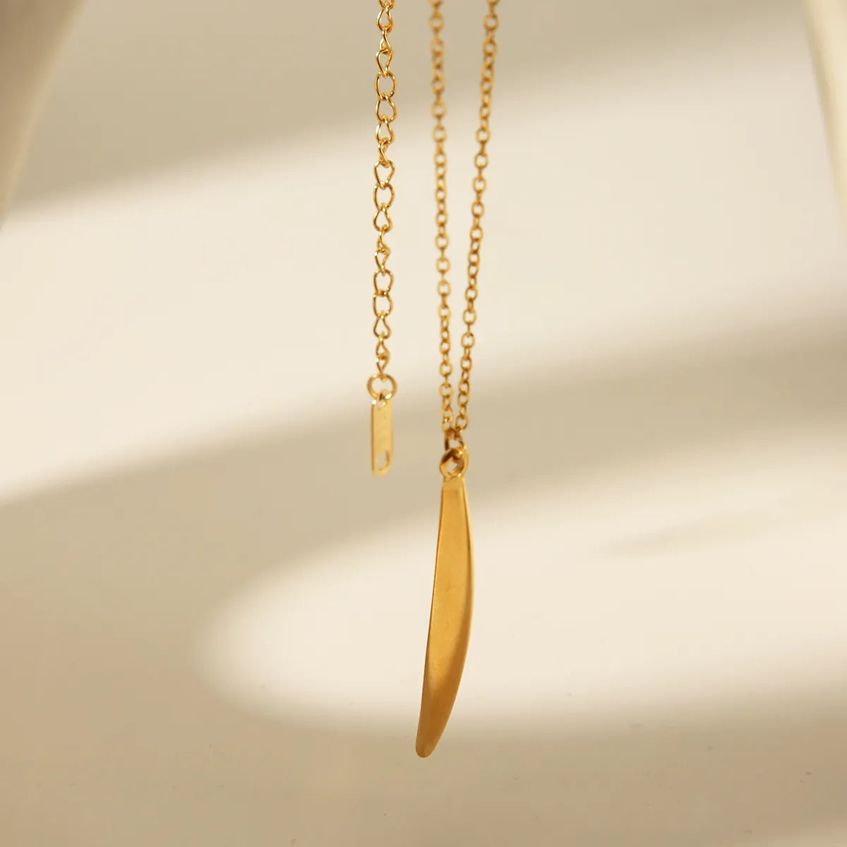 Wholesale Jewelry Basic Classic Style Solid Color 304 Stainless Steel 18K Gold Plated Pendant Necklace