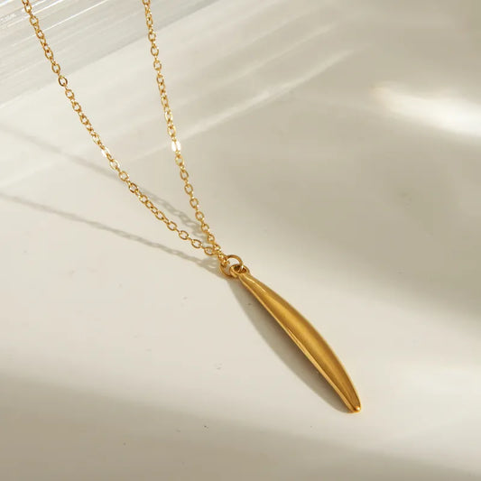 Wholesale Jewelry Basic Classic Style Solid Color 304 Stainless Steel 18K Gold Plated Pendant Necklace