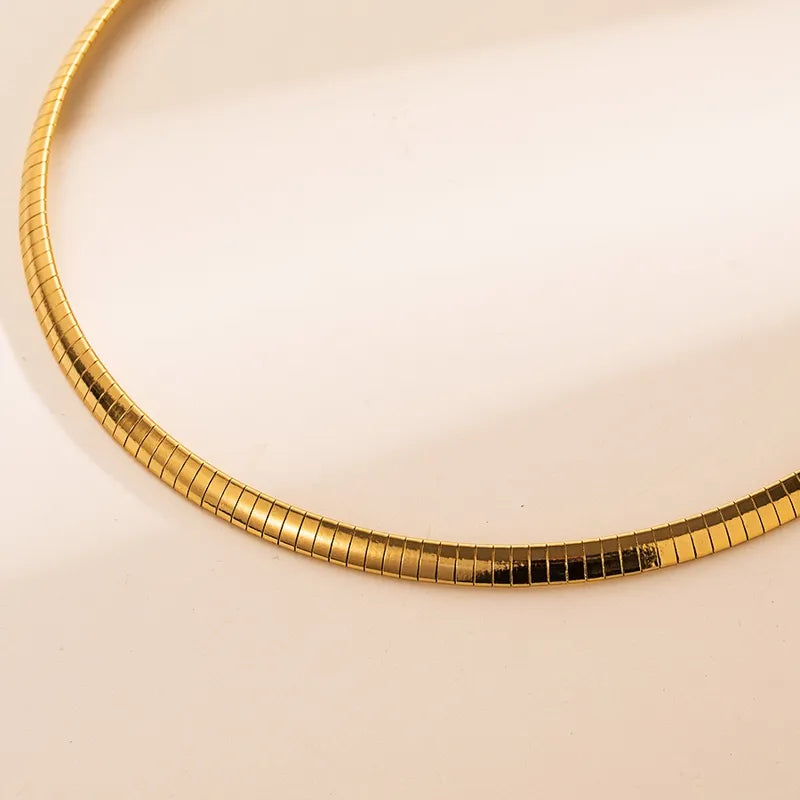 Wholesale Jewelry Basic Simple Style Solid Color 304 Stainless Steel 18K Gold Plated Choker