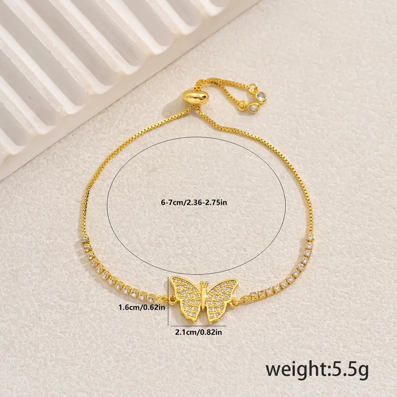 Wholesale Jewelry Butterfly Copper Zircon Bracelets