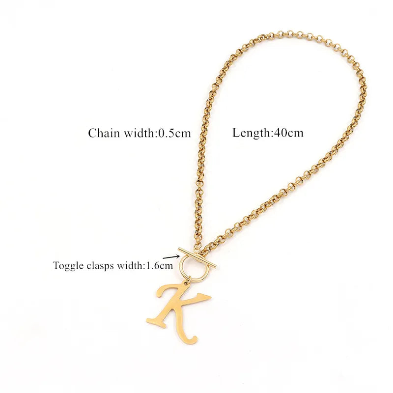 Wholesale Jewelry Casual Luxurious Classic Style Letter 201 Stainless Steel 304 Stainless Steel Pendant Necklace