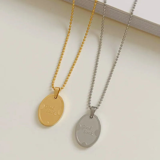 Wholesale Jewelry Casual Modern Style Letter 304 Stainless Steel 16K Gold Plated White Gold Plated Gold Plated Plating Pendant Necklace