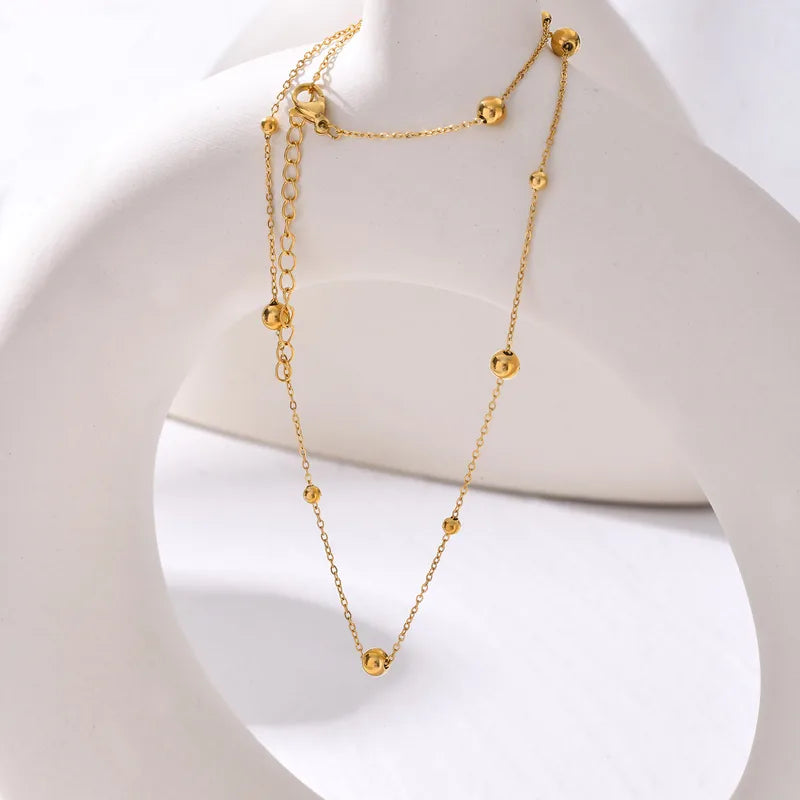 Wholesale Jewelry Classic Style Round 304 Stainless Steel 18K Gold Plated Necklace Cable Chain