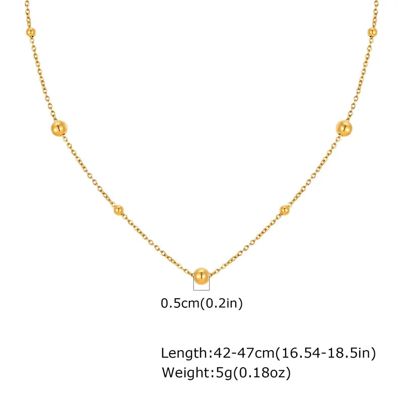 Wholesale Jewelry Classic Style Round 304 Stainless Steel 18K Gold Plated Necklace Cable Chain