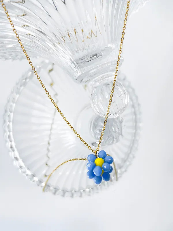 Wholesale Jewelry Cute Simple Style Flower 316L Stainless Steel 18K Gold Plated Plating Pendant Necklace