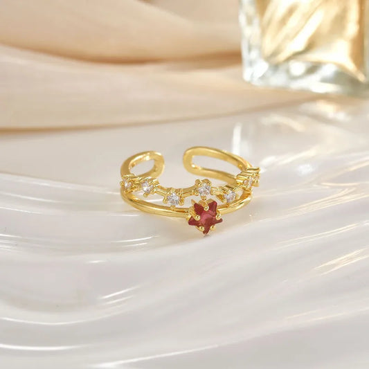 Wholesale Jewelry Elegant Classic Style Heart Shape Crown Copper Plating Open Rings