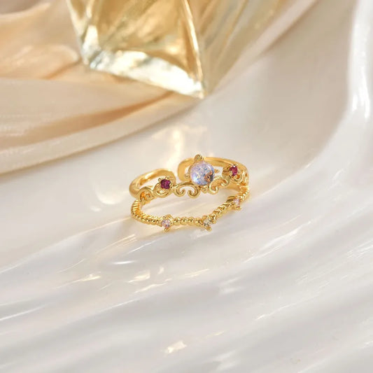 Wholesale Jewelry Elegant Classic Style Heart Shape Crown Copper Plating Open Rings