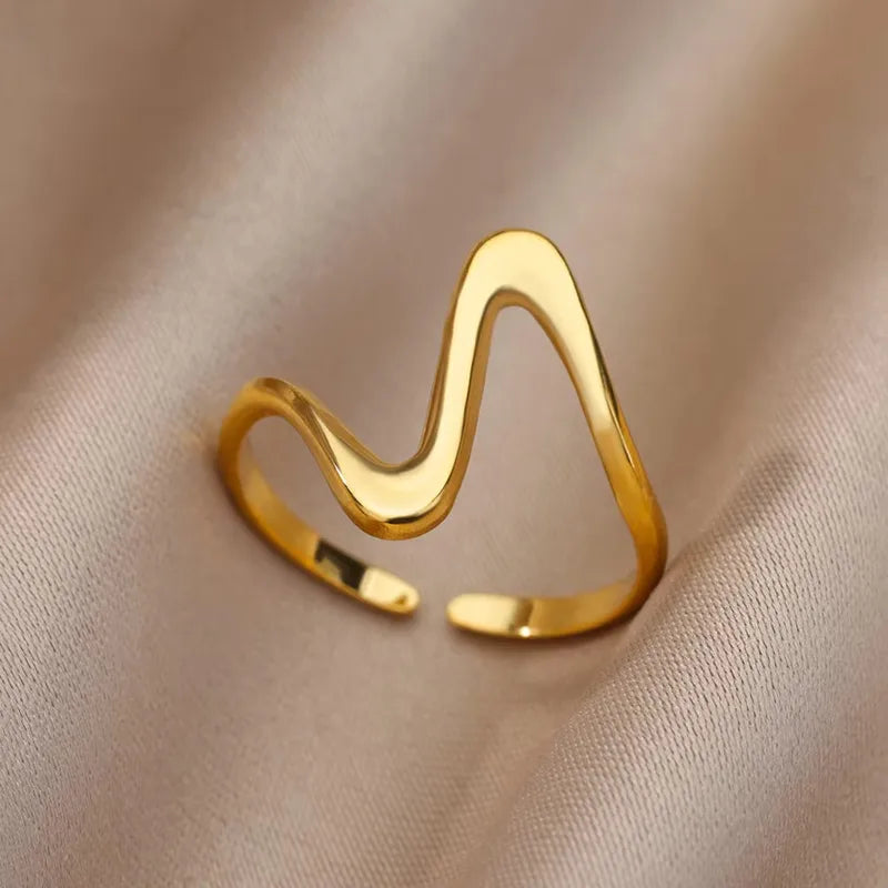 Wholesale Jewelry Elegant Modern Style Geometric Copper Adjustable Ring Open Rings