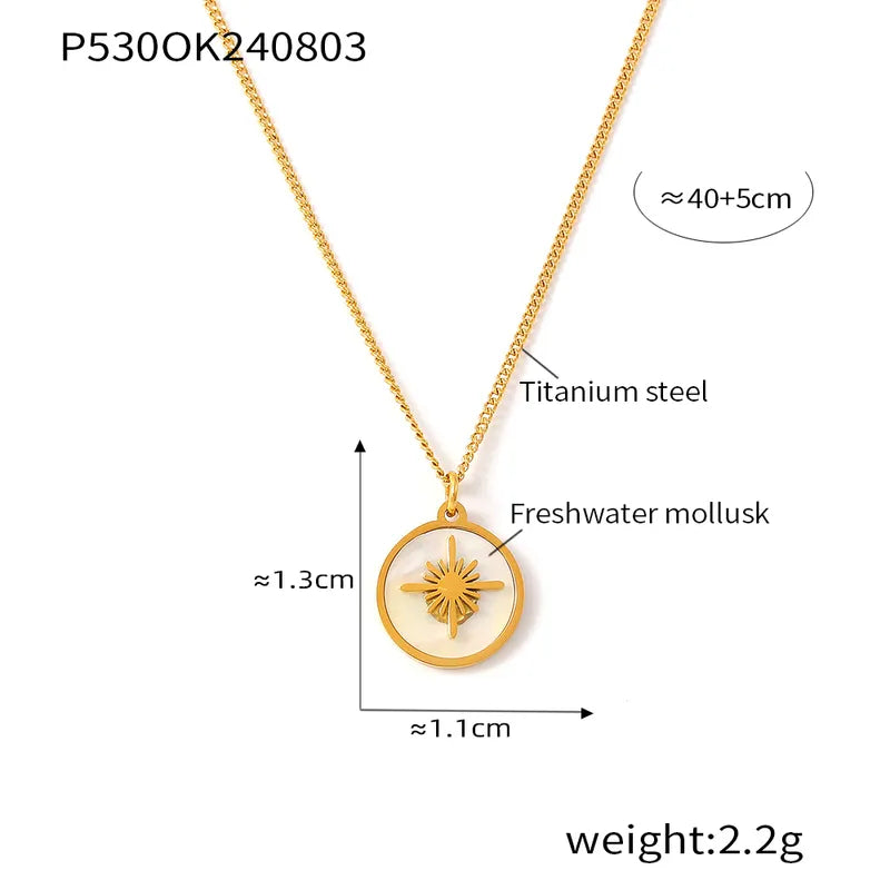 Wholesale Jewelry Elegant Modern Style Simple Style Geometric Titanium Steel 18K Gold Plated Plating Pendant Necklace