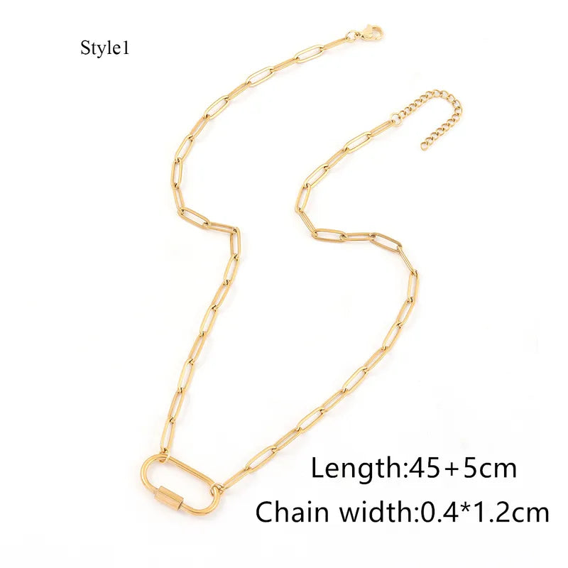 Wholesale Jewelry Elegant Simple Style Classic Style Oval 201 Stainless Steel 304 Stainless Steel Necklace