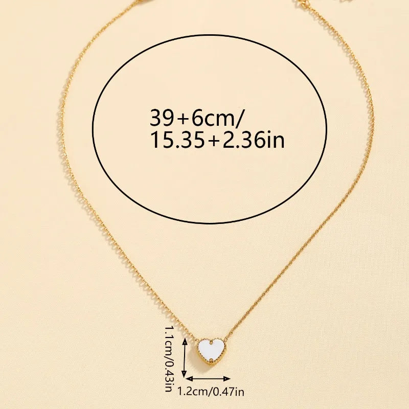 Wholesale Jewelry Elegant Simple Style Heart Shape 304 Stainless Steel 18K Gold Plated Plating Pendant Necklace