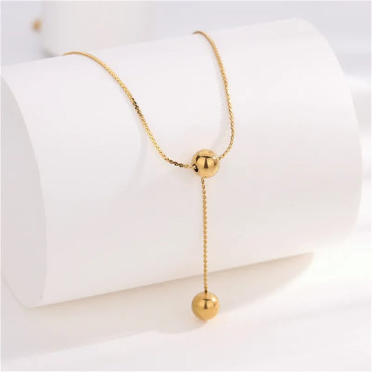 Wholesale Jewelry Elegant Solid Color 304 Stainless Steel 14K Gold Plated 16K Gold Plated 18K Gold Plated Pendant Necklace None