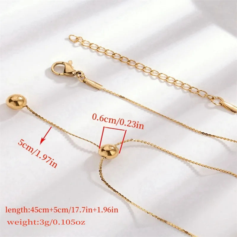 Wholesale Jewelry Elegant Solid Color 304 Stainless Steel 14K Gold Plated 16K Gold Plated 18K Gold Plated Pendant Necklace None