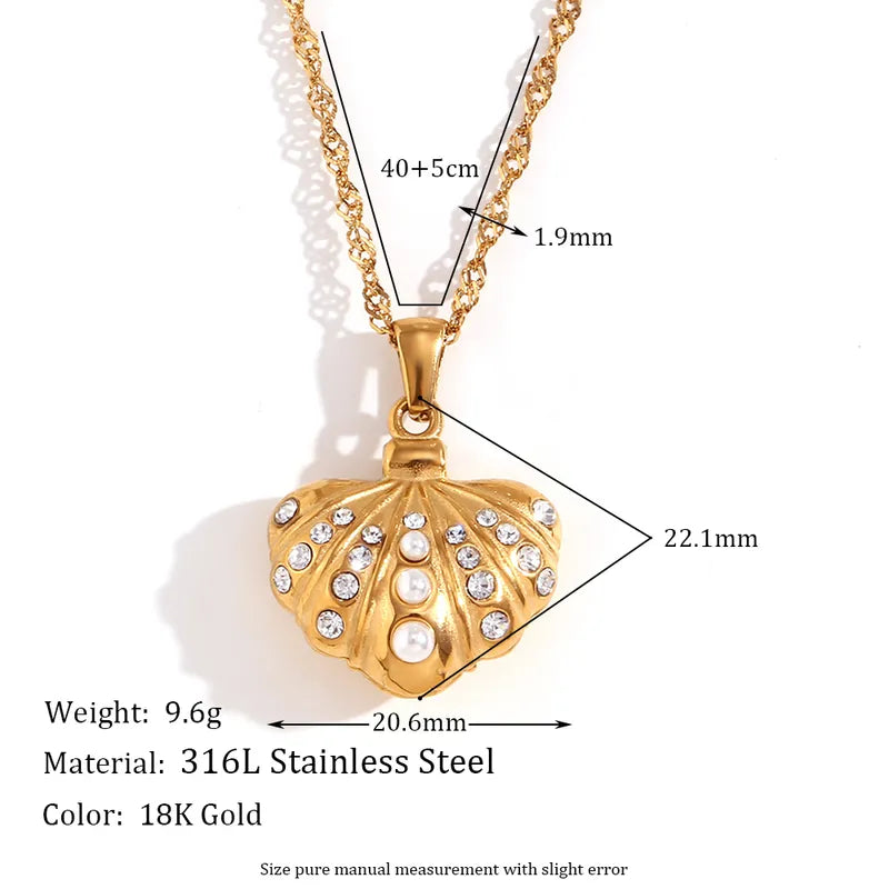 Wholesale Jewelry Elegant Vintage Style Classic Style Heart Shape 304 Stainless Steel Rhinestones Pearl 18K Gold Plated Plating Inlay Earrings Necklace