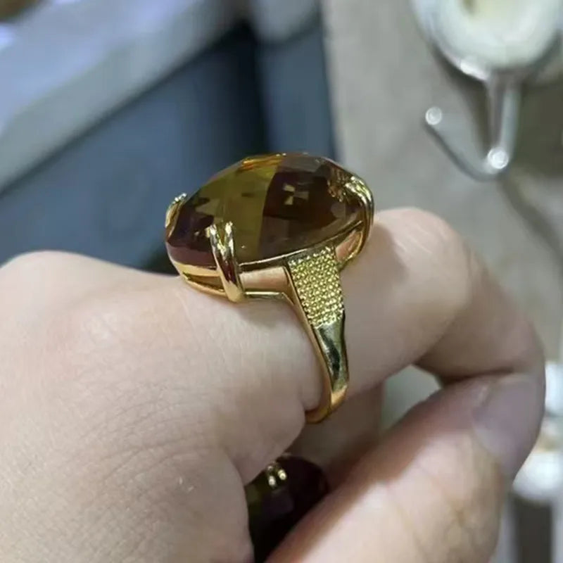 Wholesale Jewelry Elegant Vintage Style Round Copper Turkey Chameleon 18K Gold Plated Polishing Plating Inlay Rings