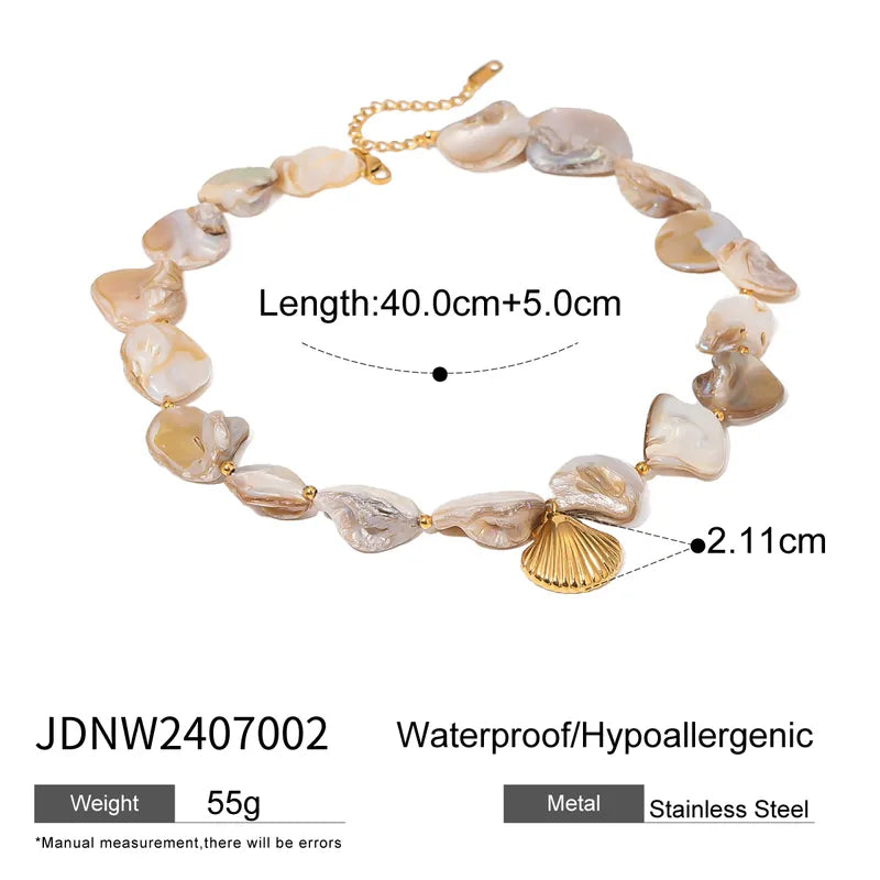 Wholesale Jewelry Hawaiian Tropical Classic Style Shell 304 Stainless Steel Shell Necklace