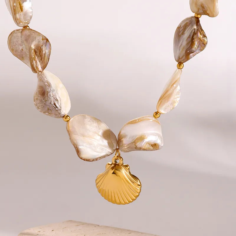 Wholesale Jewelry Hawaiian Tropical Classic Style Shell 304 Stainless Steel Shell Necklace