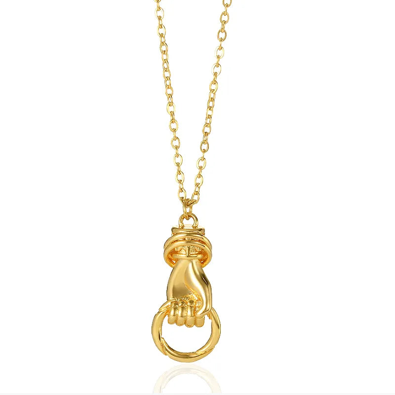 Wholesale Jewelry Hip-Hop Exaggerated Hand 304 Stainless Steel Plating Pendant Necklace