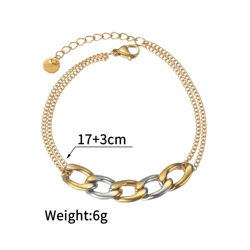 Wholesale Jewelry Hip-Hop Retro Streetwear Geometric 304 Stainless Steel Bracelets Necklace